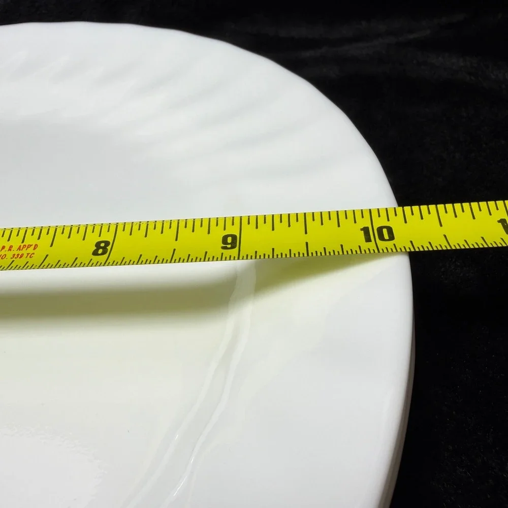 Corelle ENHANCEMENTS Winter Frost White Swirl Dinner Plates‎ 10